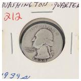 1939-S Washington silver quarter
