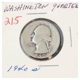 1940-S Washington silver quarter
