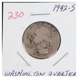 1942-S Washington silver quarter