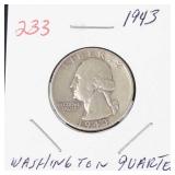 1943 Washington silver quarter