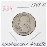 1943-D Washington silver quarter