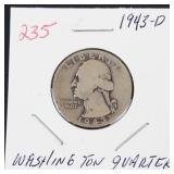 1943-D Washington silver quarter