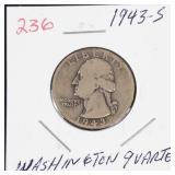 1943-S Washington silver quarter