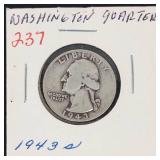 1943-S Washington silver quarter