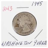 1945 Washington silver quarter