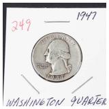 1947 Washington silver quarter