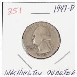1947-D Washington silver quarter