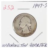 1947-S Washington silver quarter