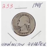 1948 Washington silver quarter