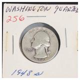 1948-S Washington silver quarter