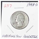1948-S Washington silver quarter
