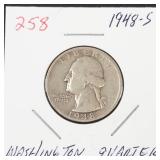 1948-S Washington silver quarter