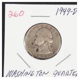 1949-D Washington silver quarter