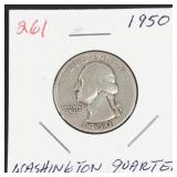 1950 Washington silver quarter