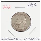 1950 Washington silver quarter