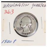 1950 Washington silver quarter