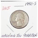 1950-S Washington silver quarter