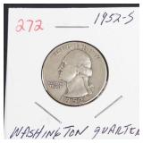 1952-S Washington silver quarter