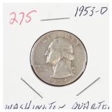 1953-D Washington silver quarter