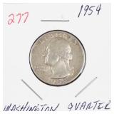 1954 Washington silver quarter