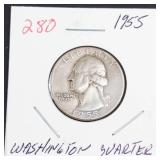 1955 Washington silver quarter