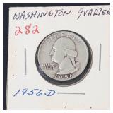 1956-D Washington silver quarter