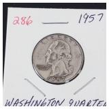 1957 Washington silver quarter