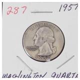 1957 Washington silver quarter
