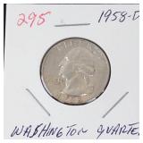 1958-D Washington silver quarter