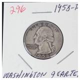 1958-D Washington silver quarter