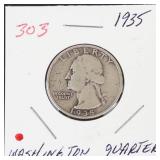 1935 Washington silver quarter