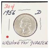 1956 Washington silver quarter