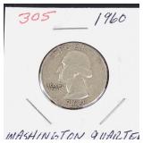 1960 Washington silver quarter