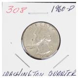 1960-D Washington silver quarter