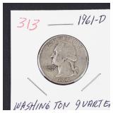 1961-D Washington silver quarter