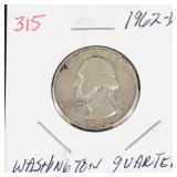 1962-D Washington silver quarter