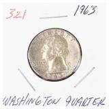 1963 Washington silver quarter