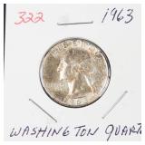 1963 Washington silver quarter