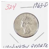 1963-D Washington silver quarter