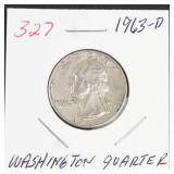 1963-D Washington silver quarter