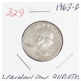 1963-D Washington silver quarter