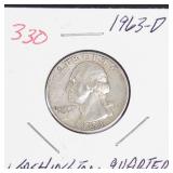 1963-D Washington silver quarter