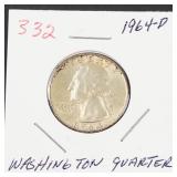 1964-D Washington silver quarter