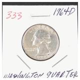1964-D Washington silver quarter