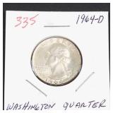 1964-D Washington silver quarter