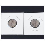2) 1918 Mercury dimes