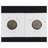 1920, 1923 Mercury dimes