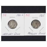 1935, 1936-S Mercury dimes