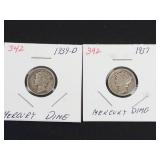 1937, 1939-D Mercury dimes