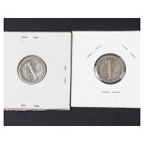 1944, 1945-S micro s with scratches Mercury dimes